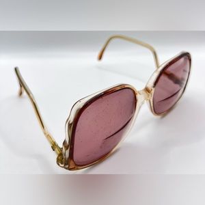 Vintage Swank DOMINO 017-098 Brown Translucent Oval Sunglasses Frames Only